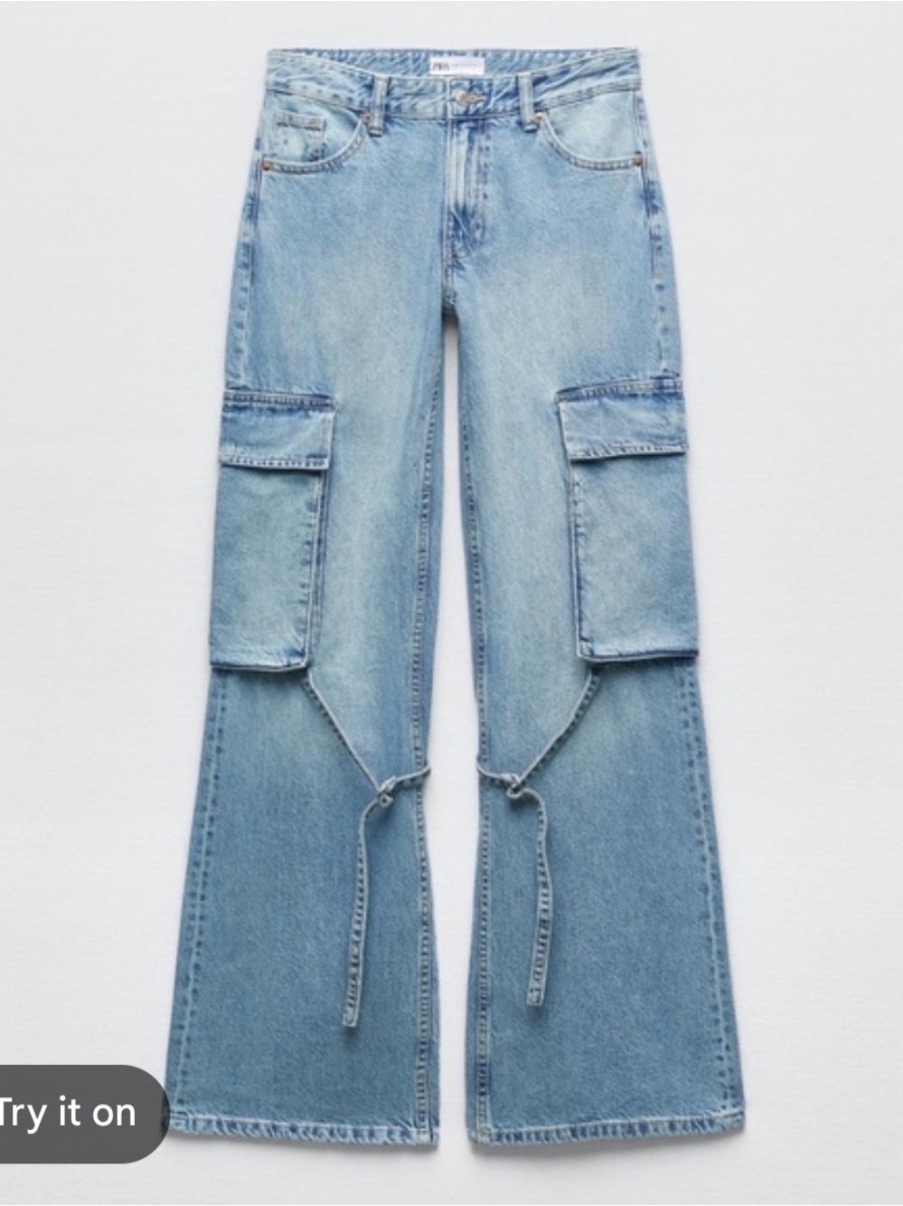 Blue Zara TRF cargo jeans